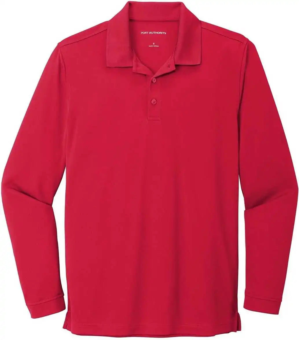 Port Authority K110ls Dry Zone Uv Micro Mesh Long Sleeve Polo Rich Red