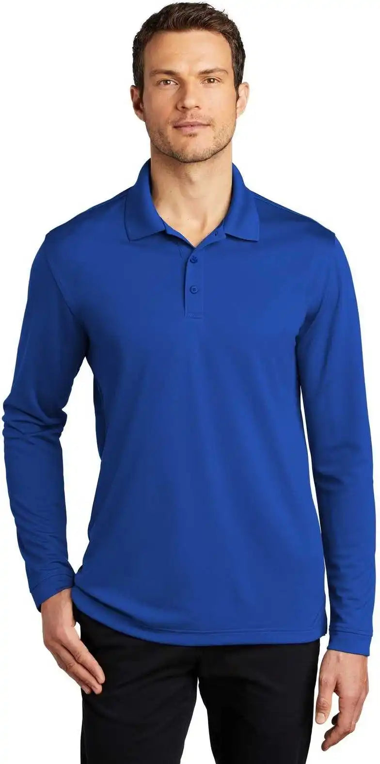 Port Authority K110ls Dry Zone Uv Micro-mesh Long Sleeve Polo - True Royal