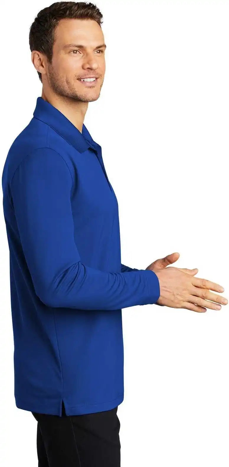 Port Authority K110ls Dry Zone Uv Micro-mesh Long Sleeve Polo - True Royal