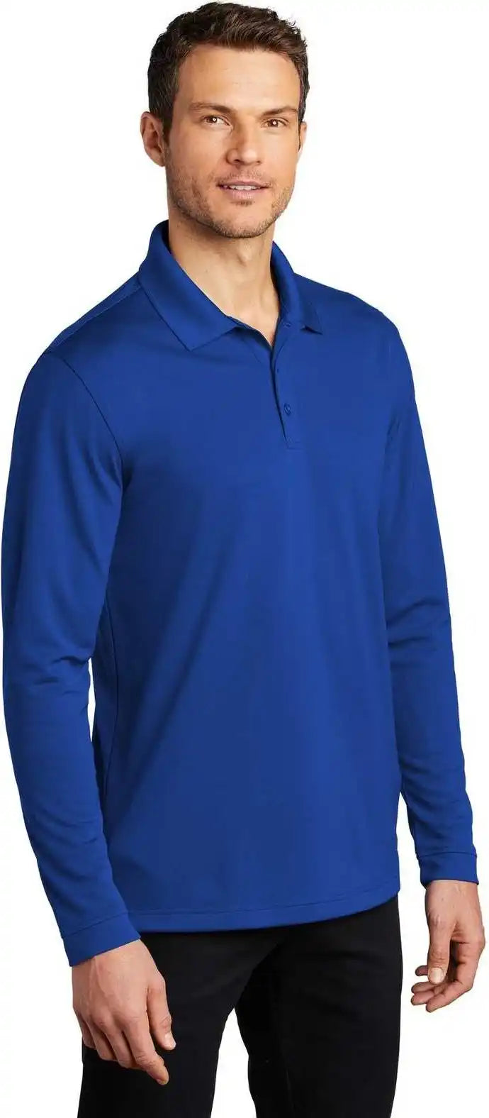 Port Authority K110ls Dry Zone Uv Micro-mesh Long Sleeve Polo - True Royal