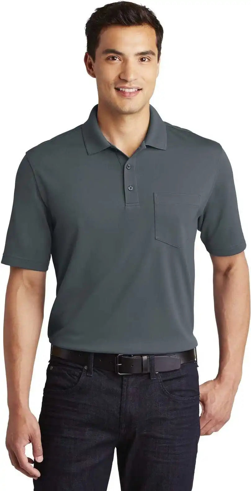 Port Authority K110p Dry Zone Uv Micro-mesh Pocket Polo - Graphite