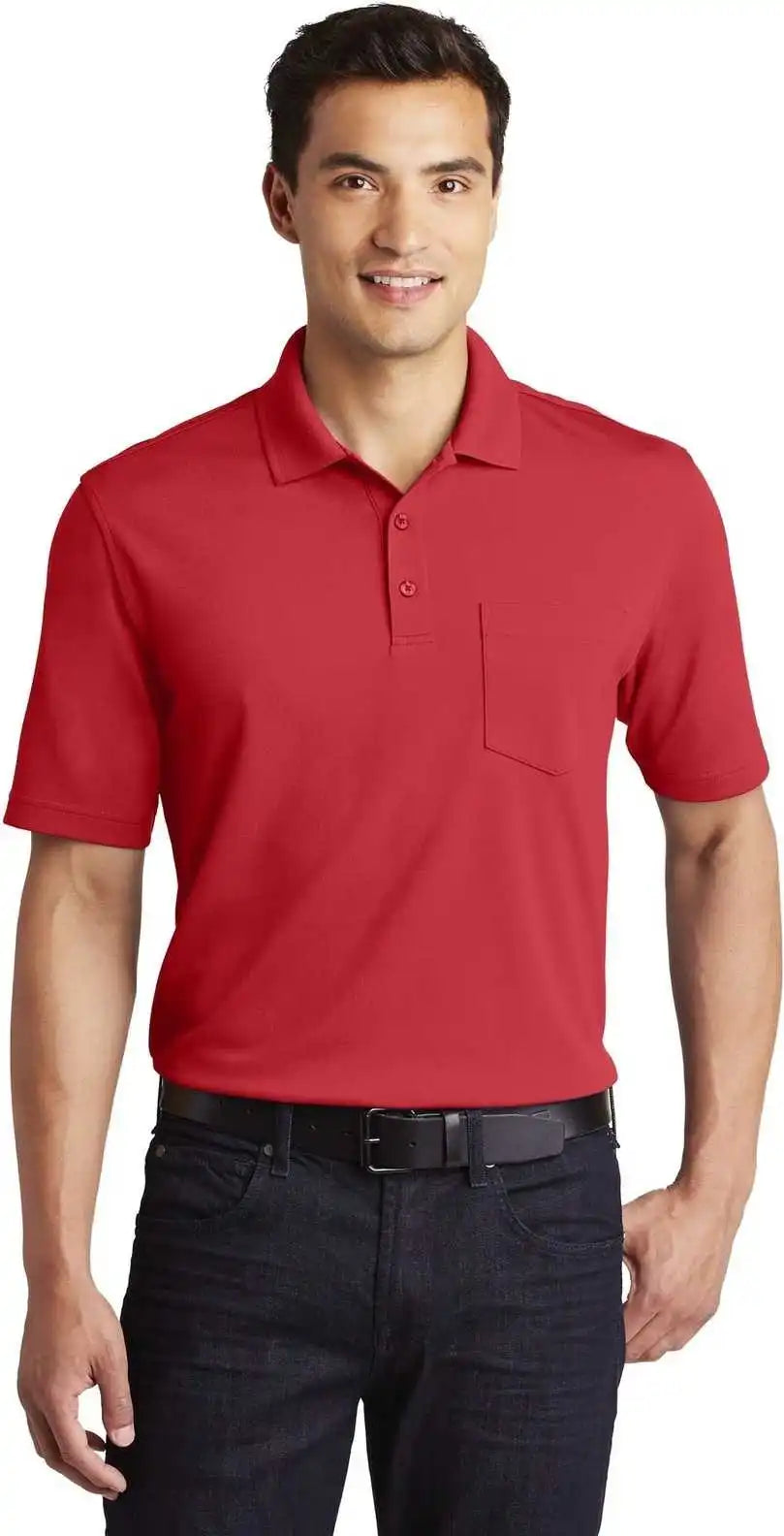 Port Authority K110p Dry Zone Uv Micro Mesh Pocket Polo Rich Red