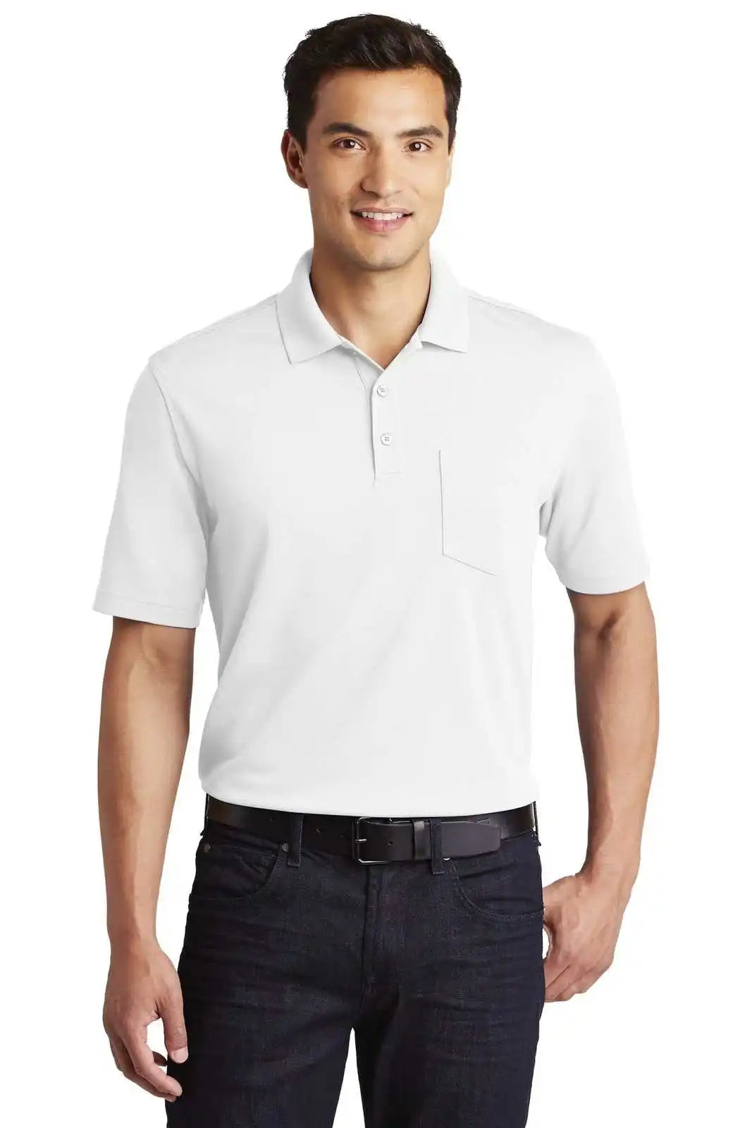 Port Authority K110p Dry Zone Uv Micro-mesh Pocket Polo - White