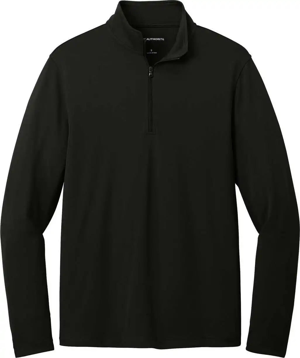 Port Authority K112 Dry Zone Uv Micro Mesh 1/4 Zip Deep Black