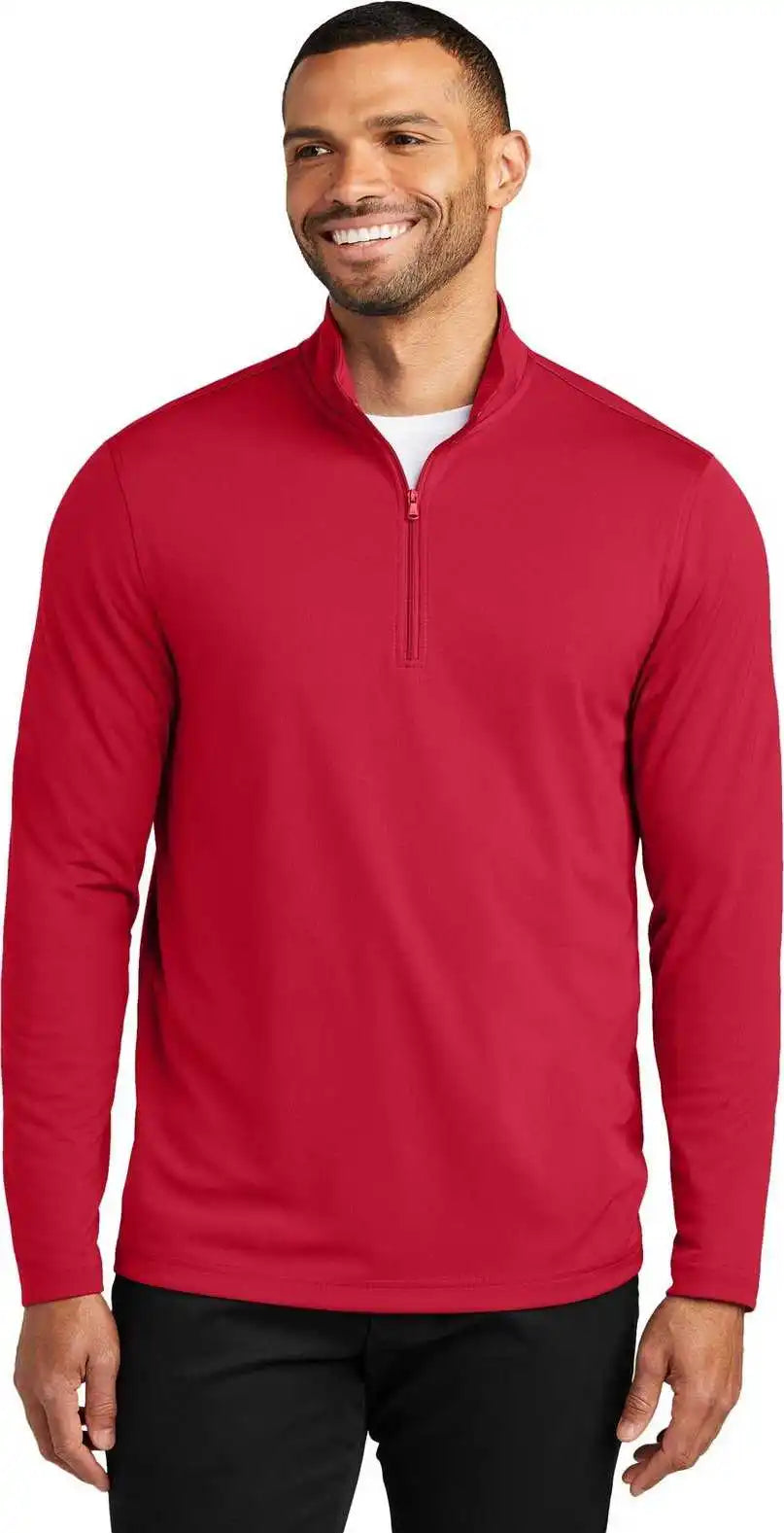 Port Authority K112 Dry Zone Uv Micro Mesh 1/4 Zip Rich Red