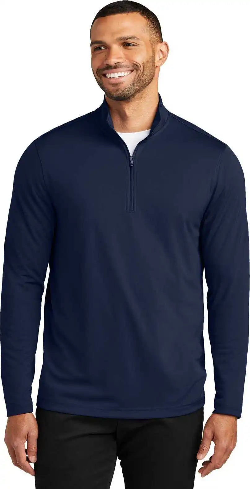 Port Authority K112 Dry Zone Uv Micro Mesh 1/4 Zip River Blue Navy