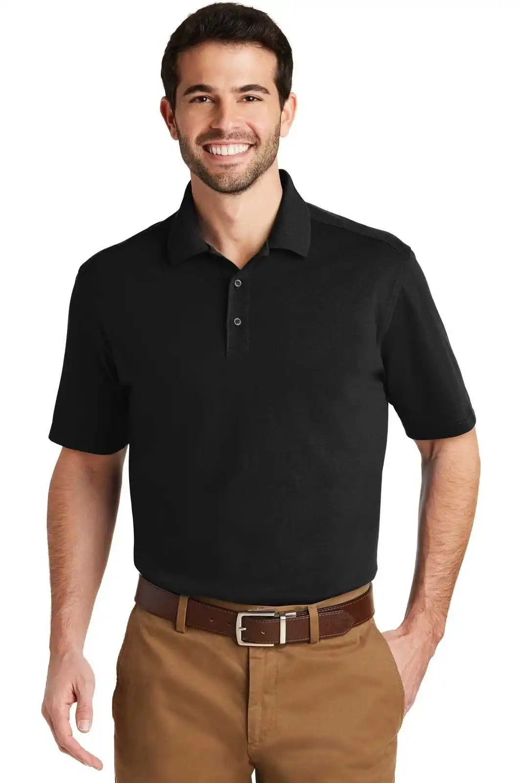 Port Authority K164 Superpro Knit Polo - Black