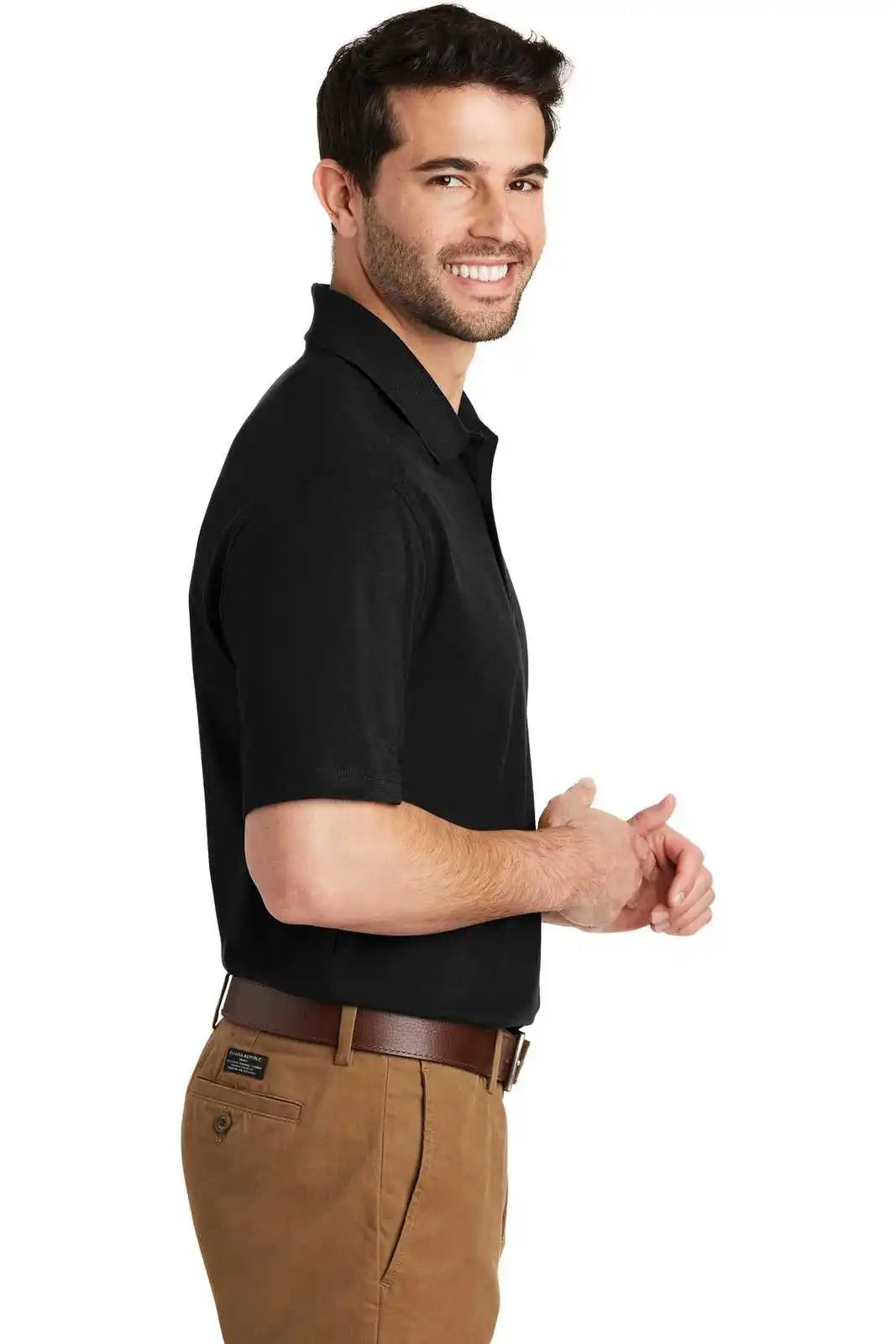 Port Authority K164 Superpro Knit Polo - Black