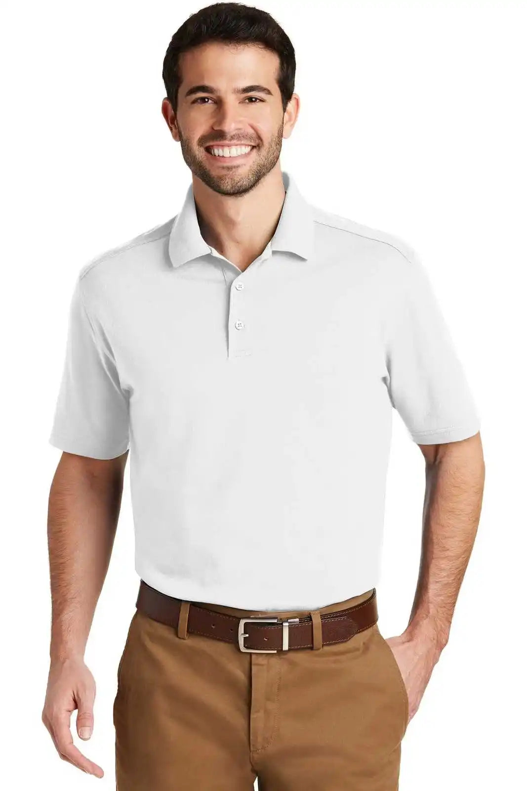 Port Authority K164 Superpro Knit Polo - White