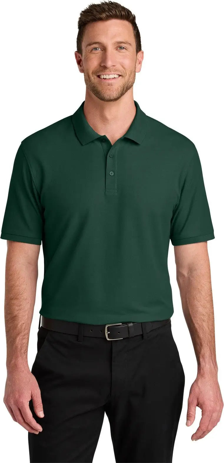 Port Authority K200 Wearever Signature Pique Polo - Dark Green - Adult Xs