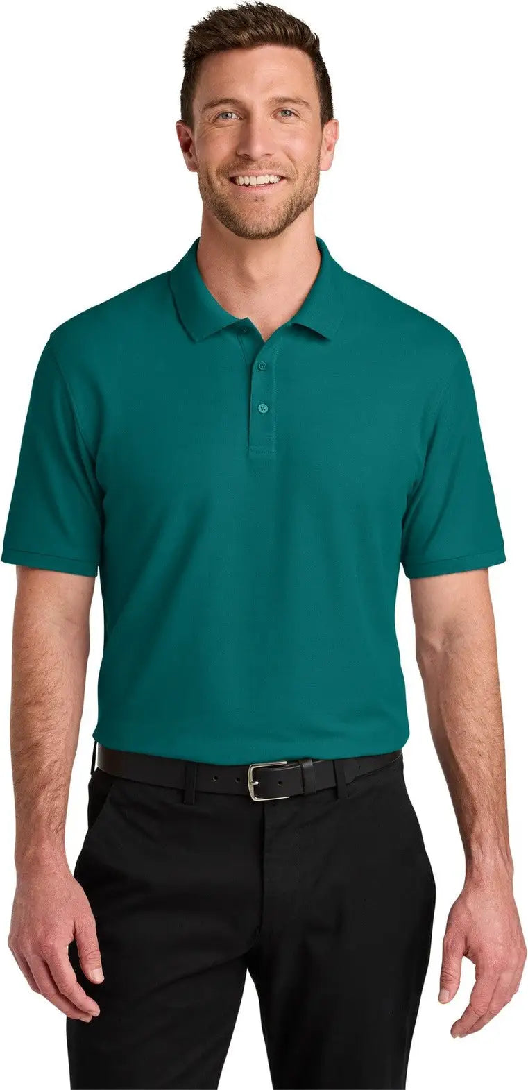 Port Authority K200 Wearever Signature Pique Polo - Teal Green - Adult Xs
