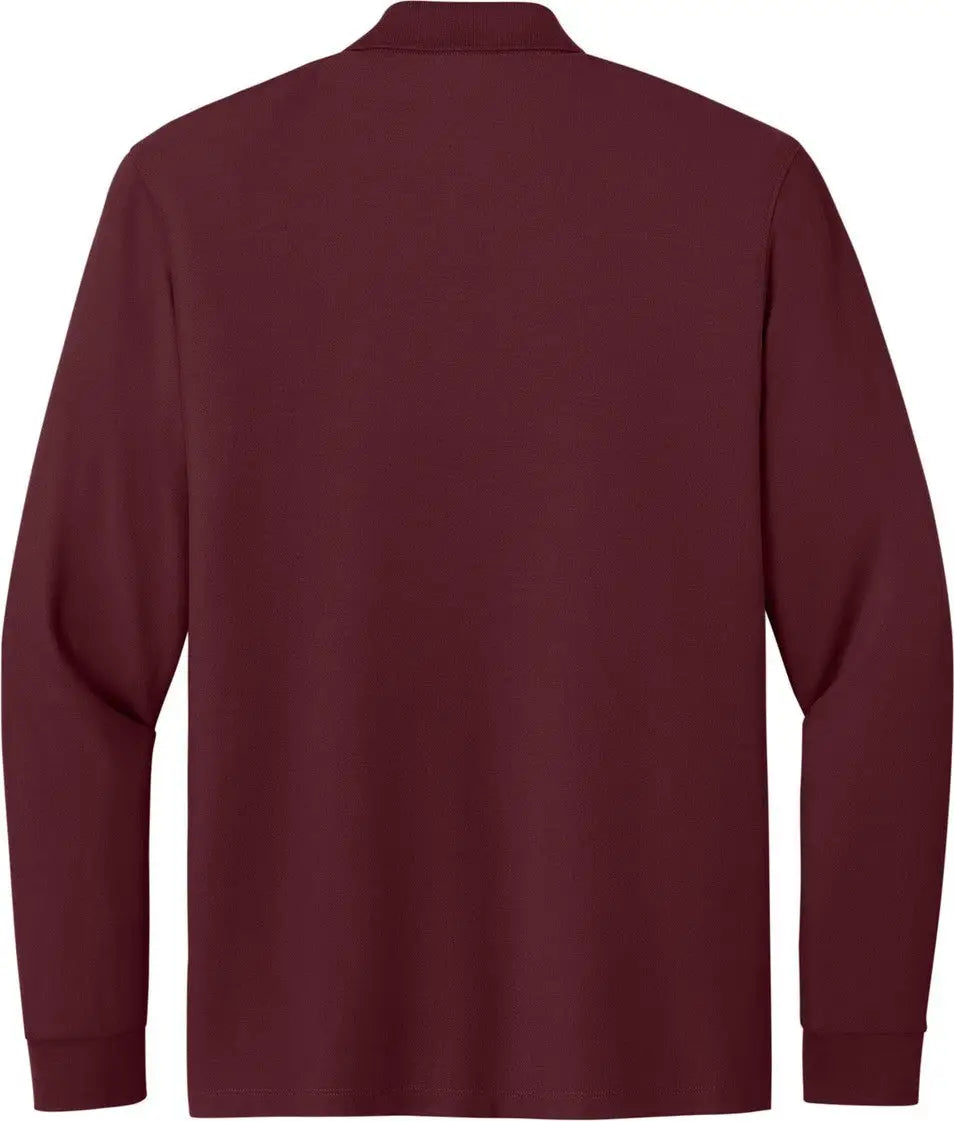 Port Authority K200ls Wearever Signature Pique Long Sleeve Polo - Burgundy