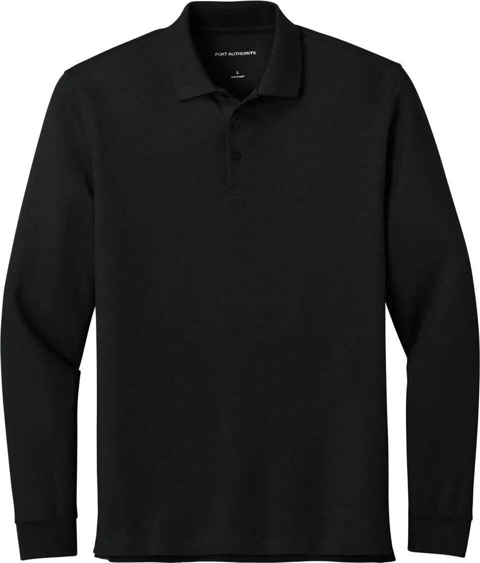 Port Authority K200ls Wearever Signature Pique Long Sleeve Polo - Deep Black