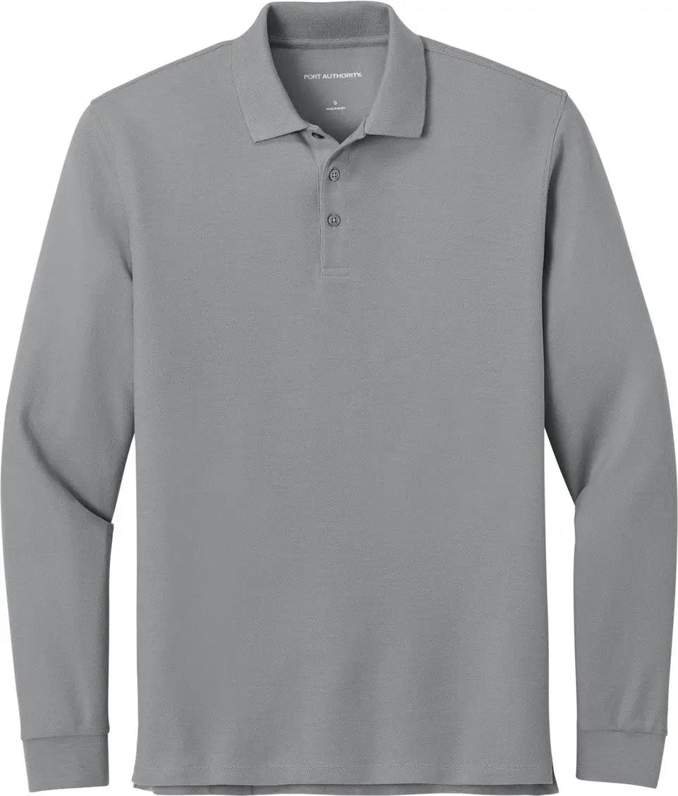 Port Authority K200ls Wearever Signature Pique Long Sleeve Polo - Gusty Gray