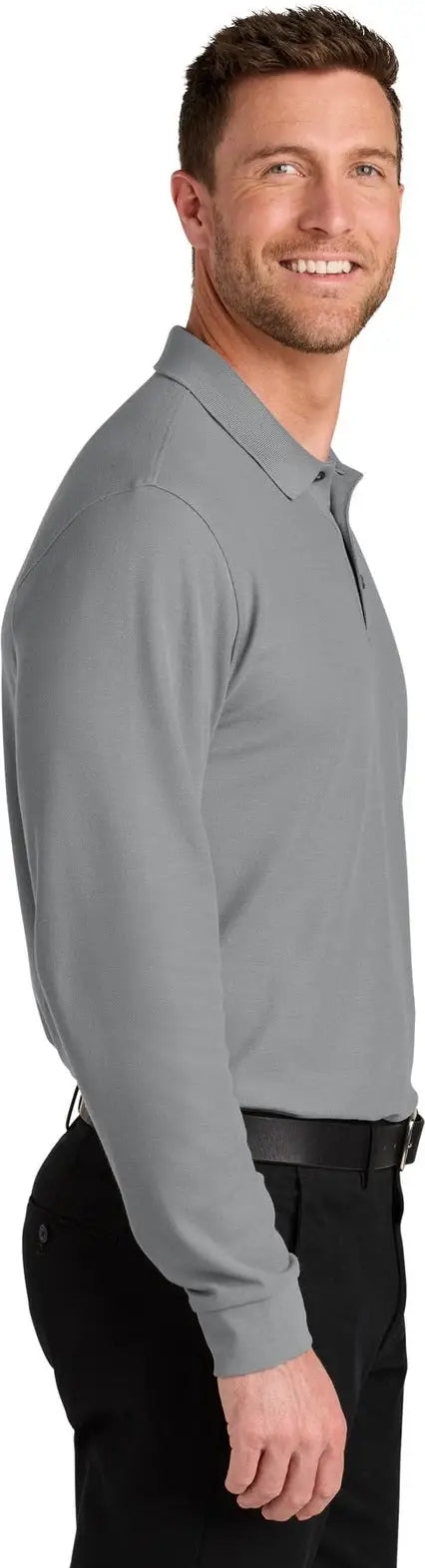 Port Authority K200ls Wearever Signature Pique Long Sleeve Polo - Gusty Gray