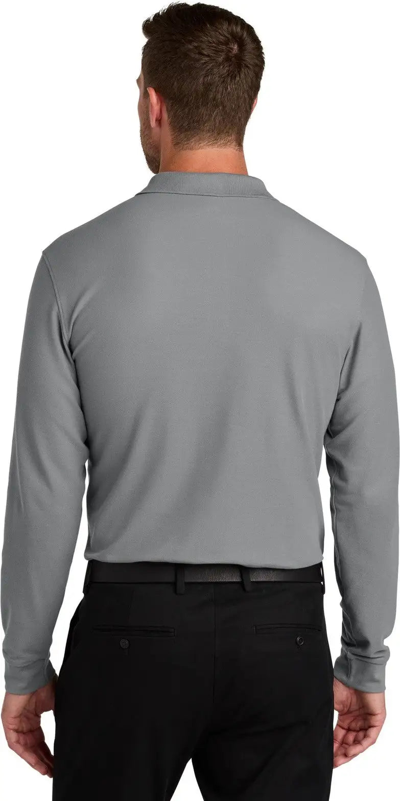 Port Authority K200ls Wearever Signature Pique Long Sleeve Polo - Gusty Gray