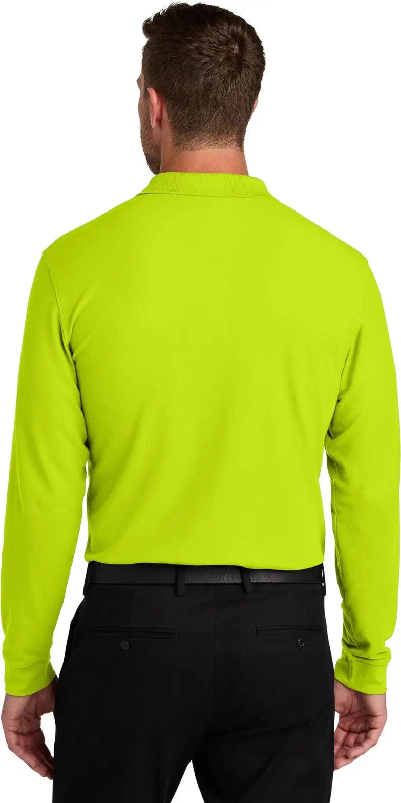 Port Authority K200ls Wearever Signature Pique Long Sleeve Polo - Neon Yellow
