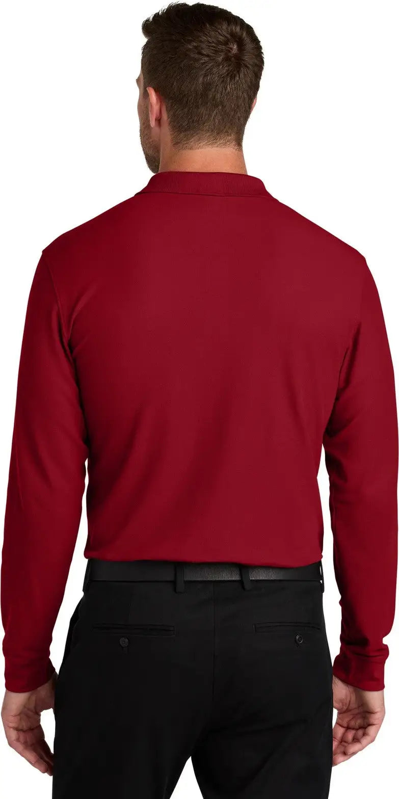 Port Authority K200ls Wearever Signature Pique Long Sleeve Polo - Rich Red