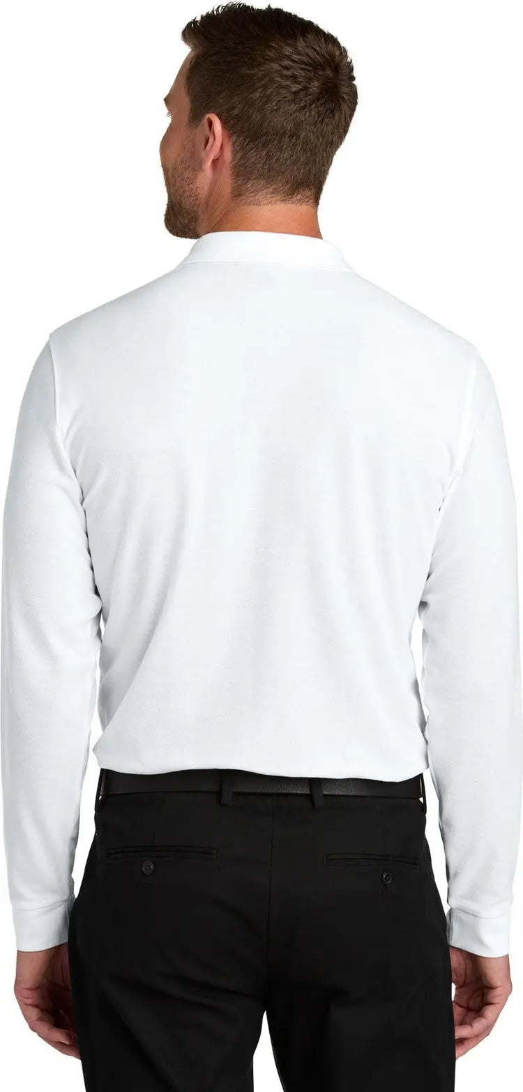 Port Authority K200ls Wearever Signature Pique Long Sleeve Polo - White