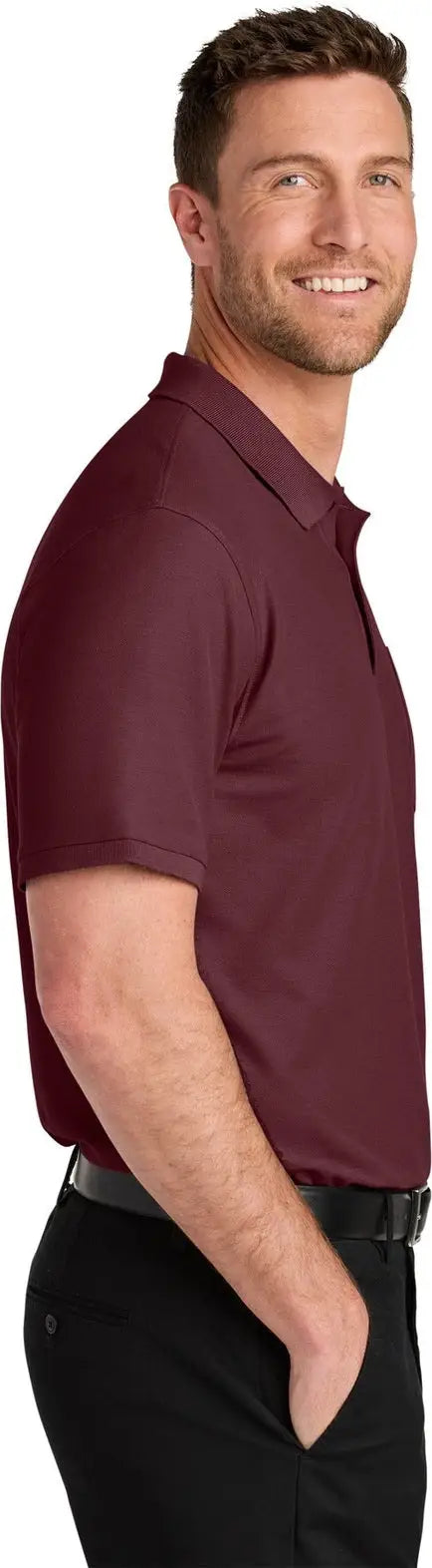 Port Authority K200p Wearever Signature Pique Pocket Polo - Burgundy