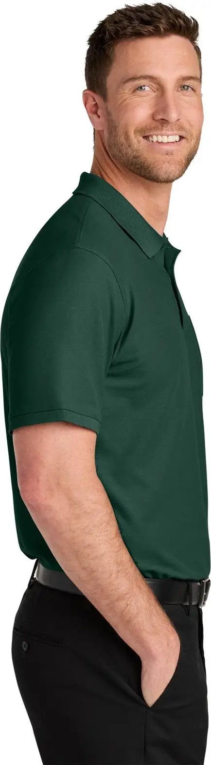 Port Authority K200p Wearever Signature Pique Pocket Polo - Dark Green