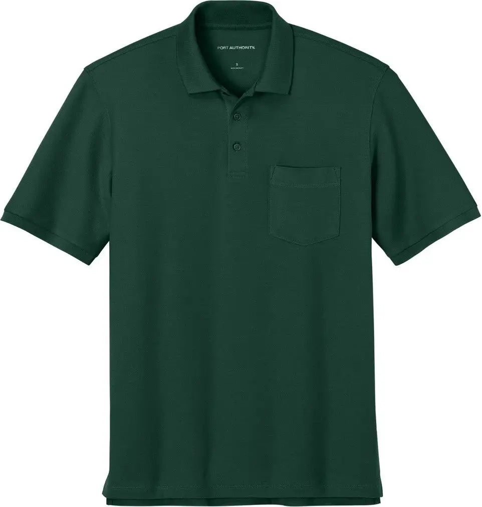 Port Authority K200p Wearever Signature Pique Pocket Polo - Dark Green