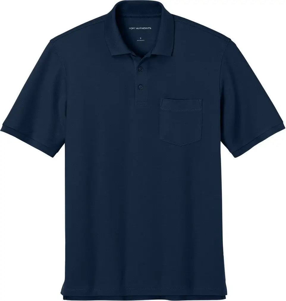 Port Authority K200p Wearever Signature Pique Pocket Polo - River Blue Navy