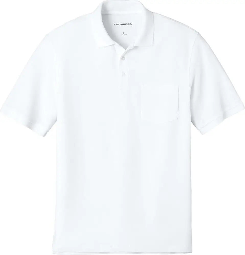 Port Authority K200p Wearever Signature Pique Pocket Polo - White