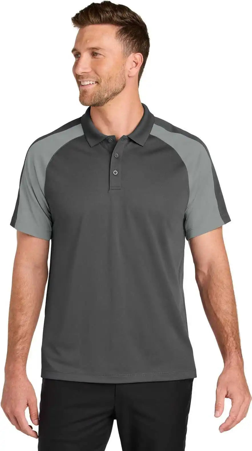 Port Authority K247 Wearever Performance Pique Colorblock Polo Strmg/gsg