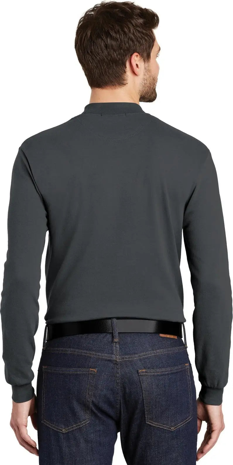 Port Authority K321 Interlock Knit Mock Turtleneck - Steel Gray
