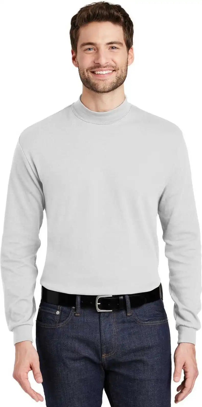 Port Authority K321 Interlock Knit Mock Turtleneck - White