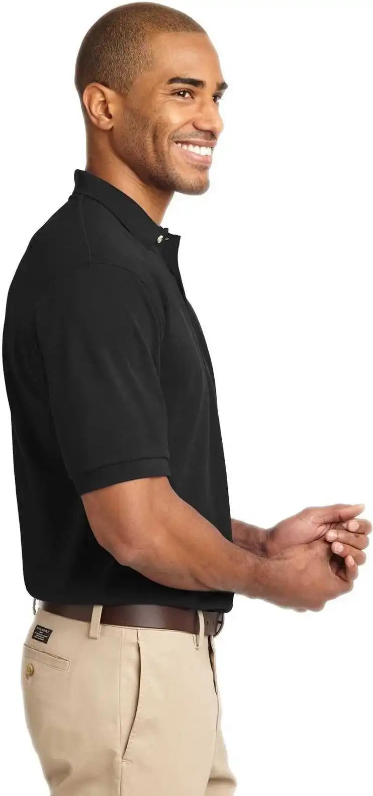 Port Authority K420 Heavyweight Cotton Pique Polo Black