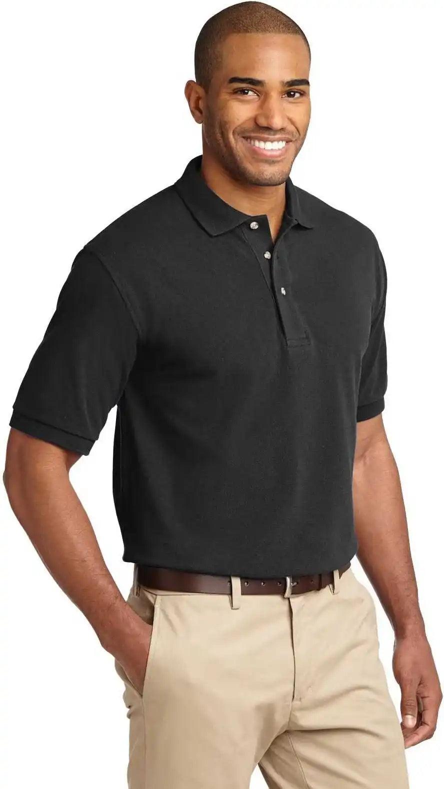 Port Authority K420 Heavyweight Cotton Pique Polo Black