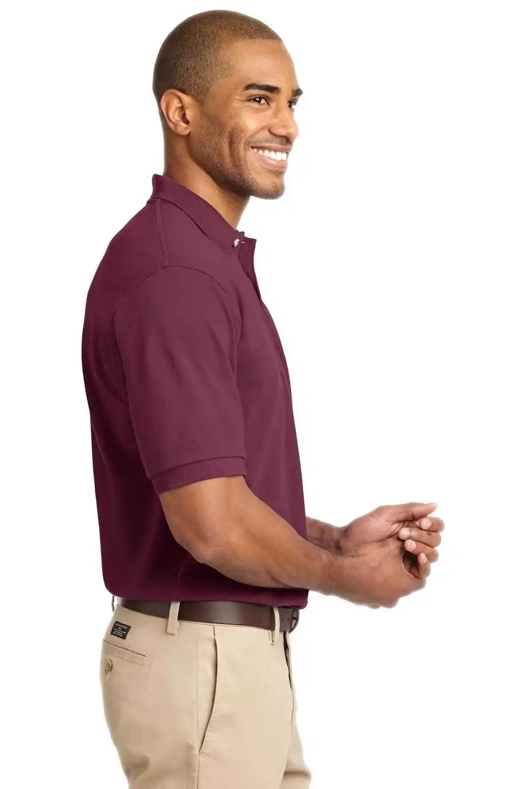 Port Authority K420 Heavyweight Cotton Pique Polo - Burgundy