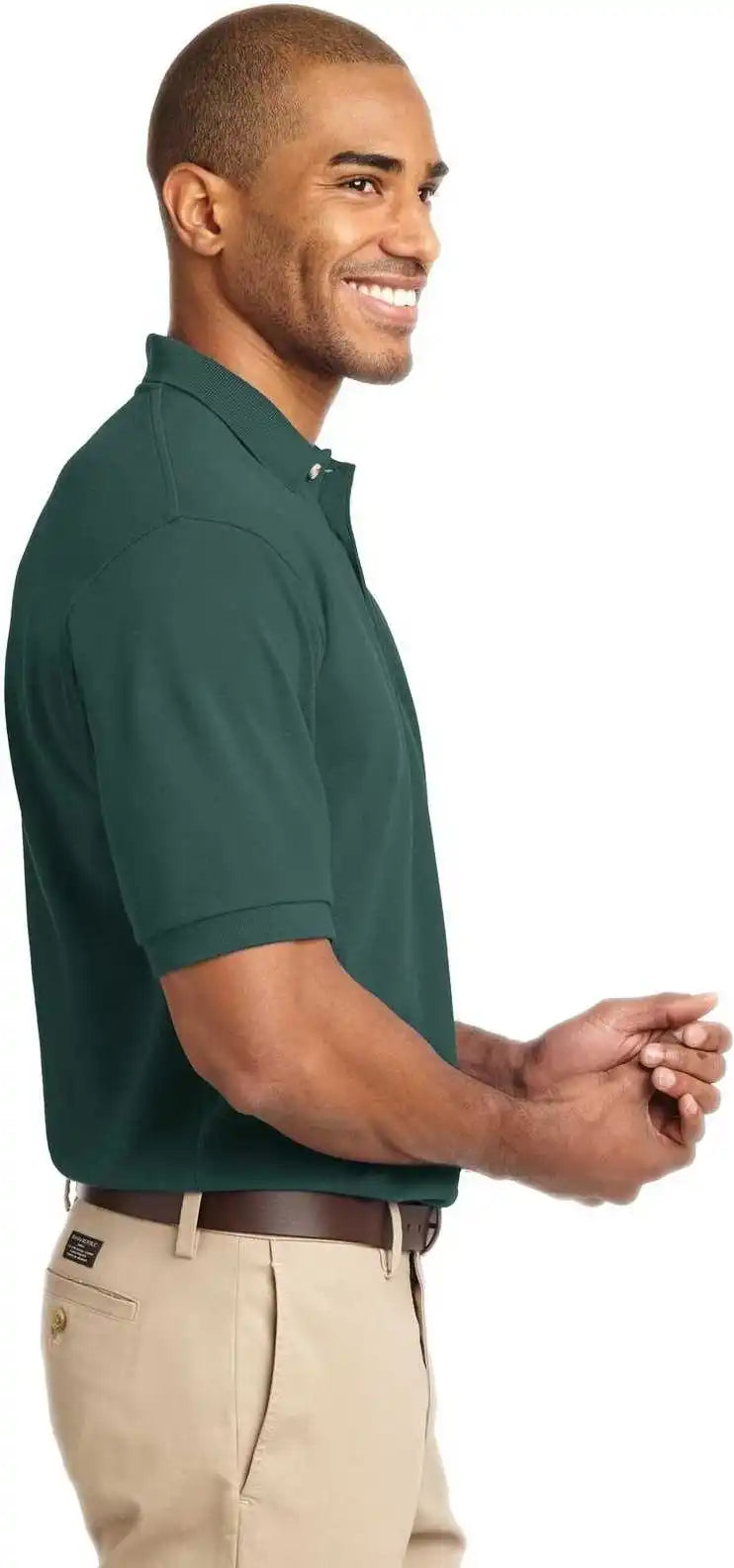 Port Authority K420 Heavyweight Cotton Pique Polo - Dark Green