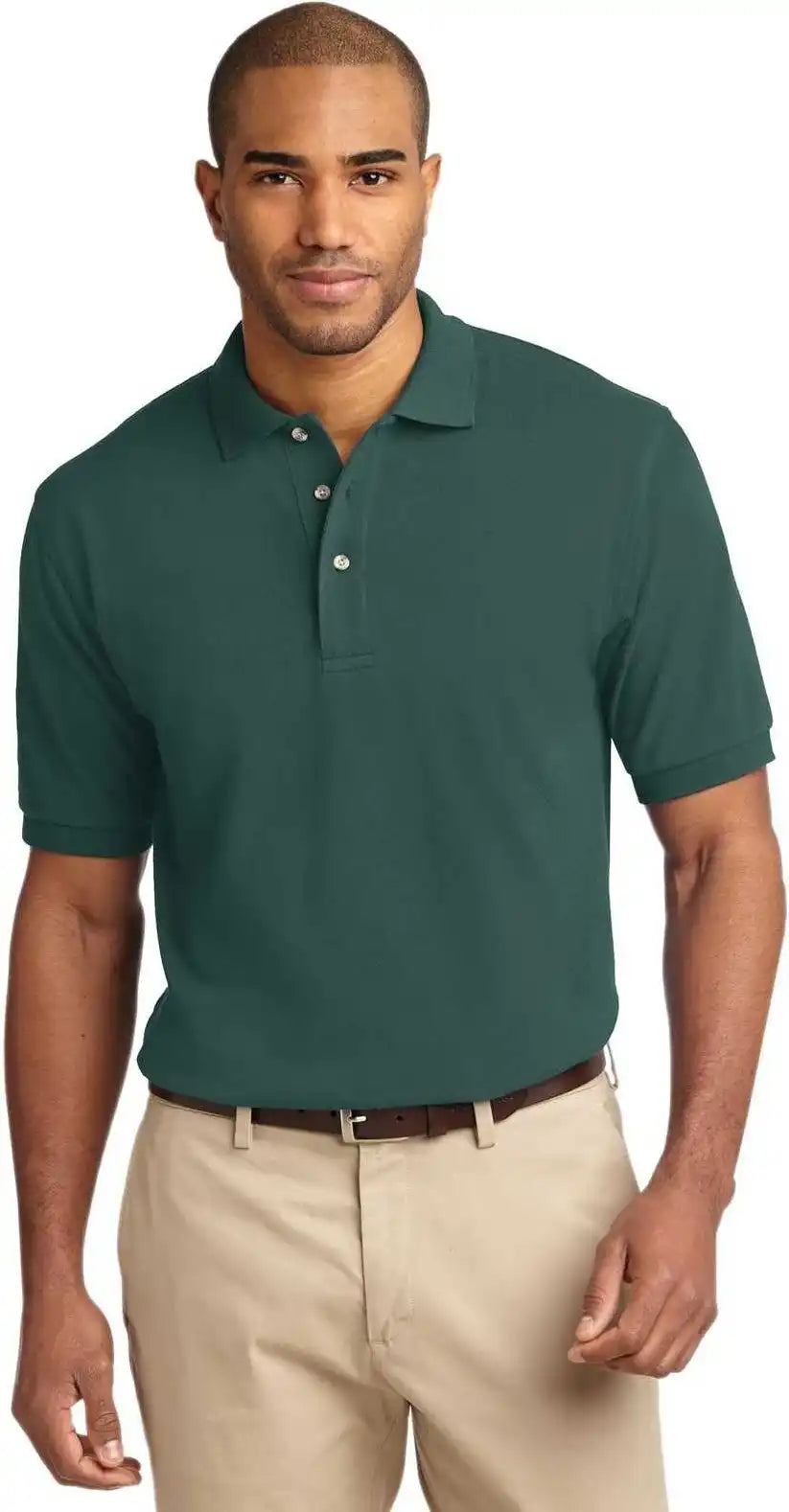 Port Authority K420 Heavyweight Cotton Pique Polo - Dark Green