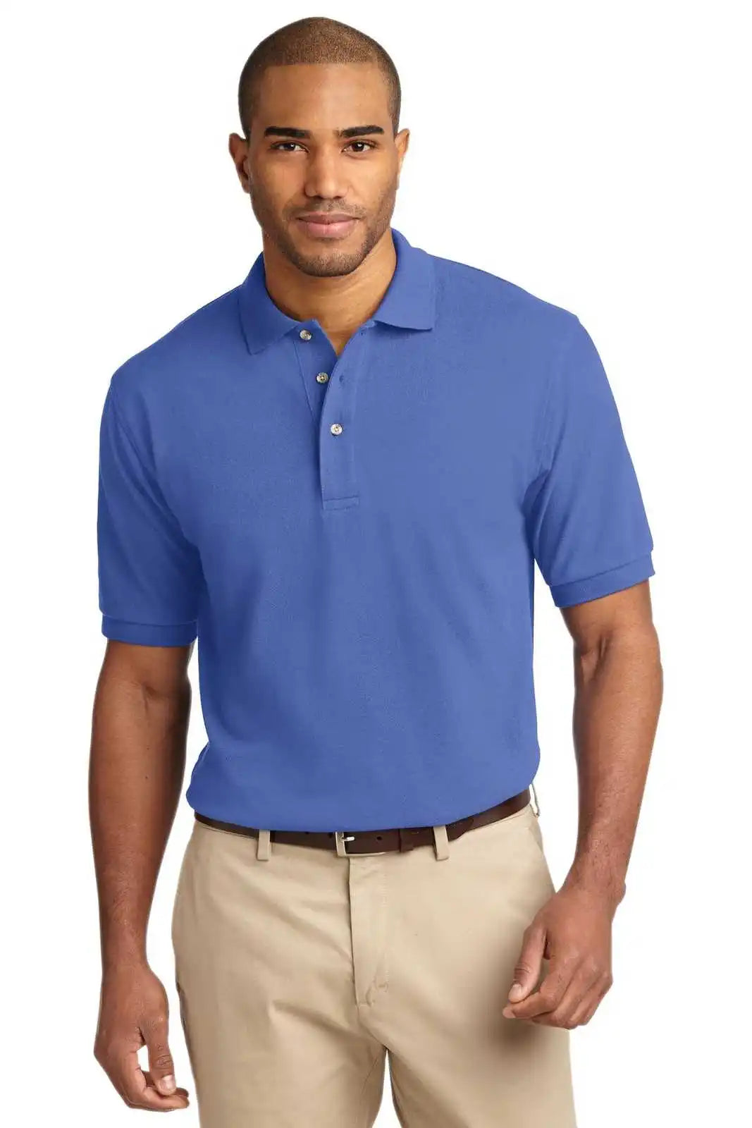 Port Authority K420 Heavyweight Cotton Pique Polo - Faded Blue