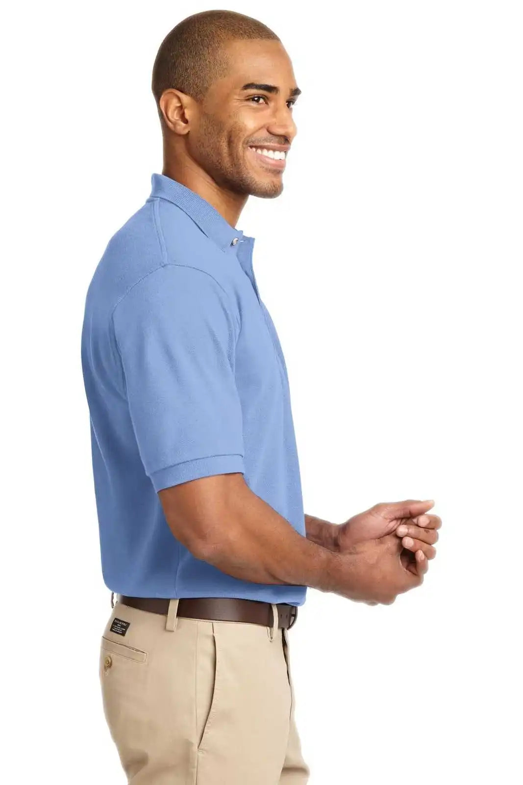 Port Authority K420 Heavyweight Cotton Pique Polo - Light Blue