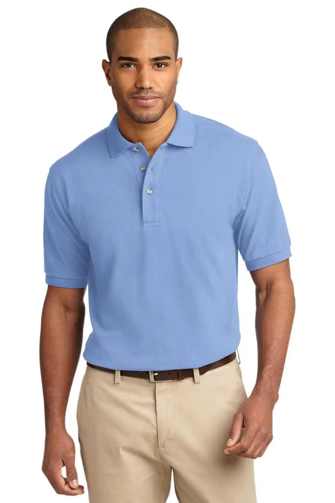 Port Authority K420 Heavyweight Cotton Pique Polo - Light Blue