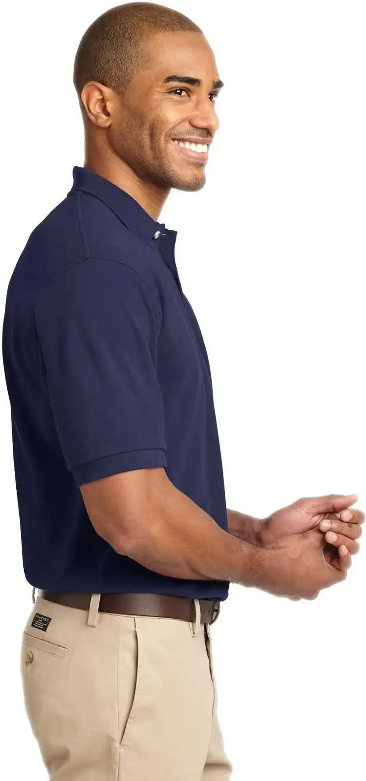 Port Authority K420 Heavyweight Cotton Pique Polo Navy