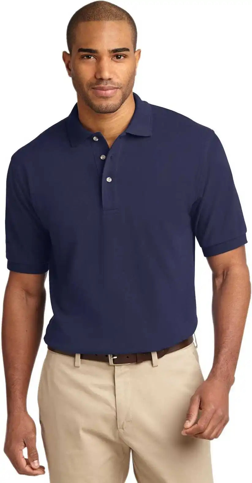 Port Authority K420 Heavyweight Cotton Pique Polo Navy