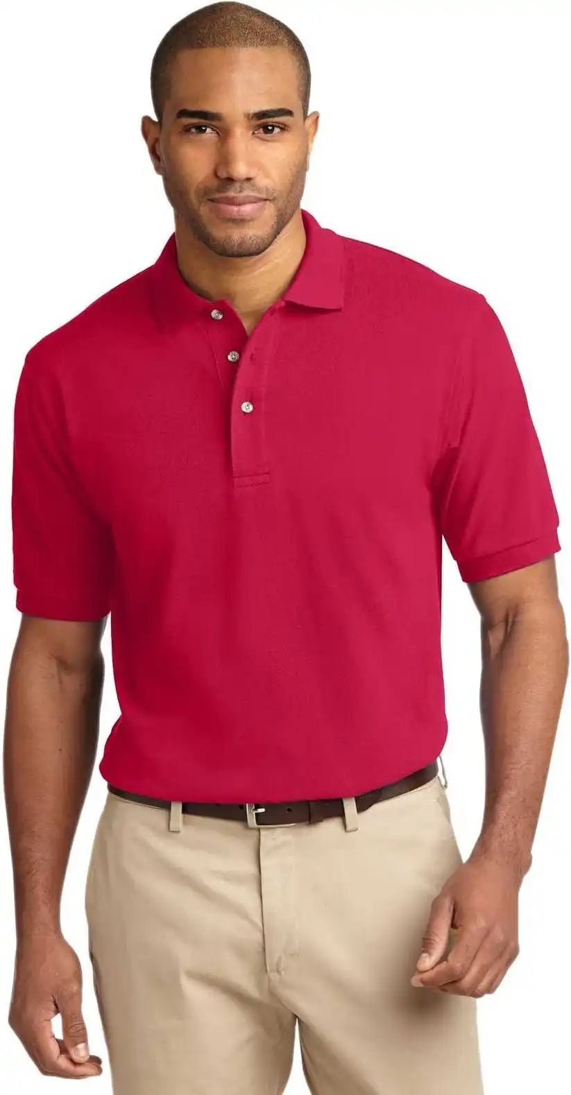 Port Authority K420 Heavyweight Cotton Pique Polo - Red