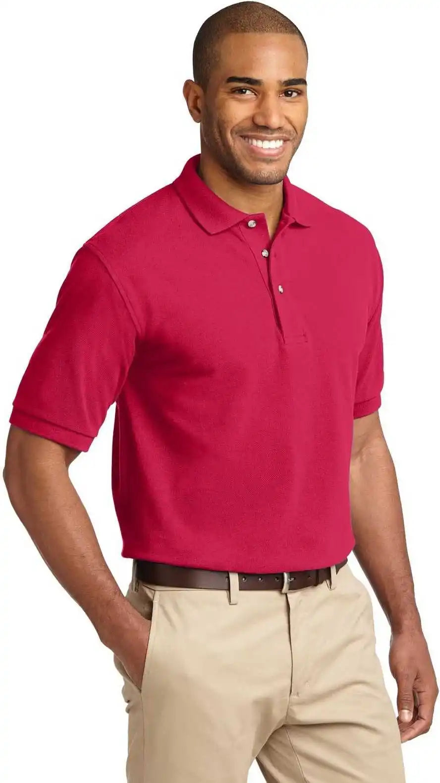 Port Authority K420 Heavyweight Cotton Pique Polo Red
