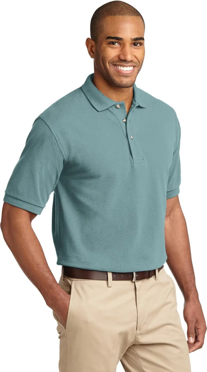 Port Authority K420 Heavyweight Cotton Pique Polo - Seafoam