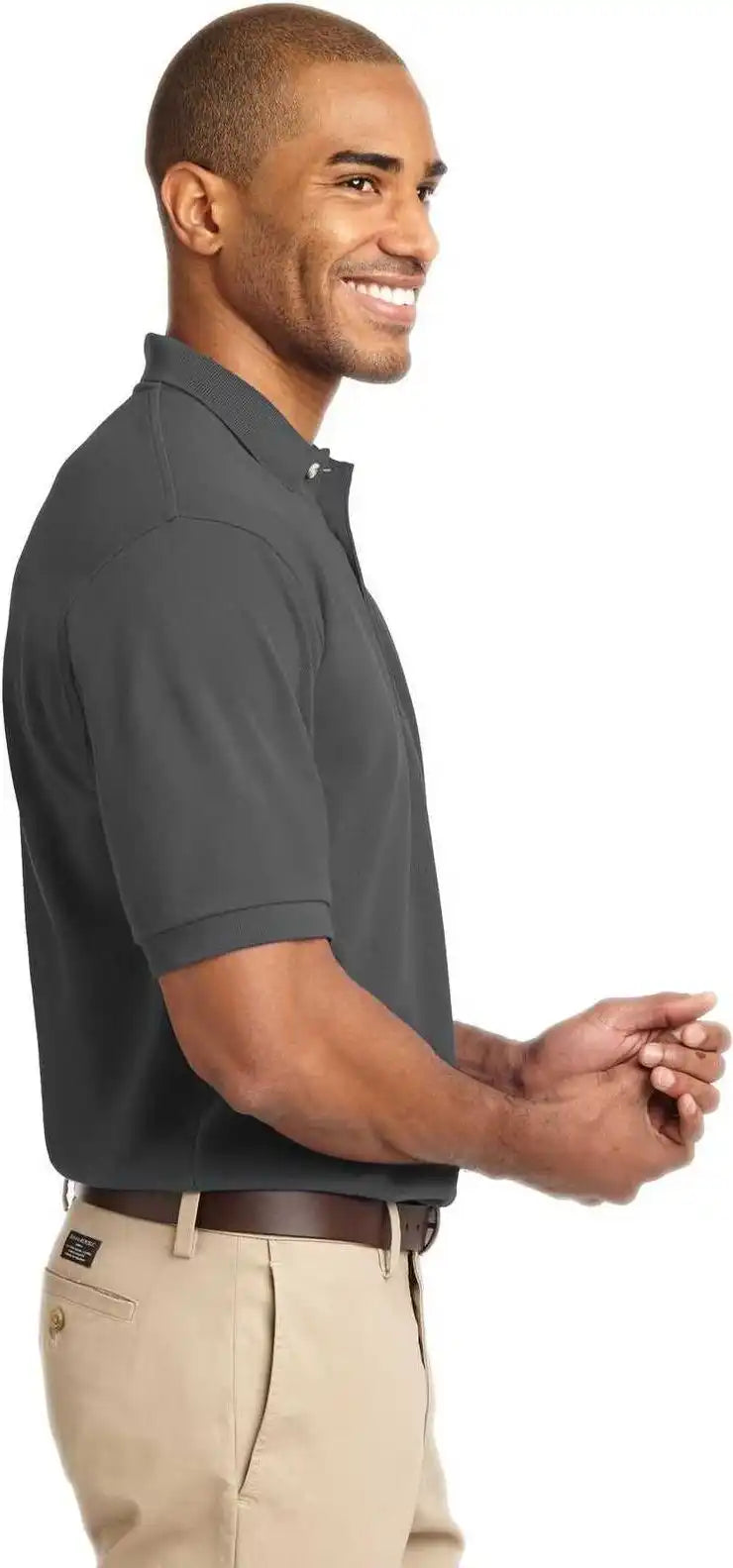Port Authority K420 Heavyweight Cotton Pique Polo Steel Gray
