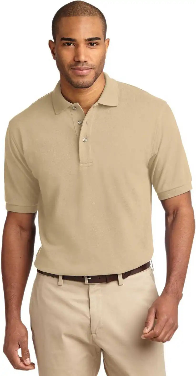 Port Authority K420 Heavyweight Cotton Pique Polo - Stone