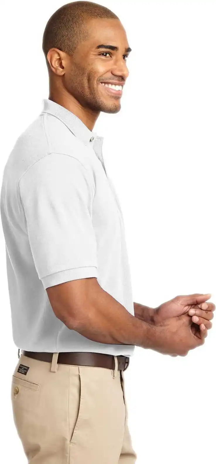 Port Authority K420 Heavyweight Cotton Pique Polo White