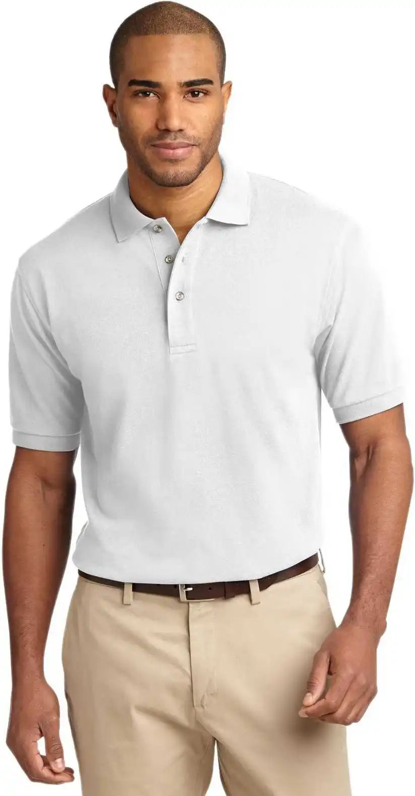 Port Authority K420 Heavyweight Cotton Pique Polo - White
