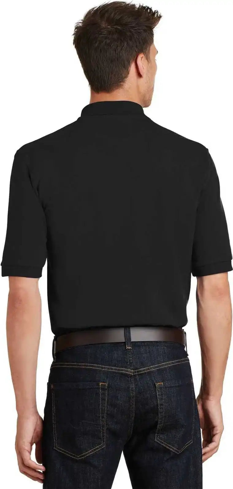 Port Authority K420p Heavyweight Cotton Pique Polo with Pocket Black