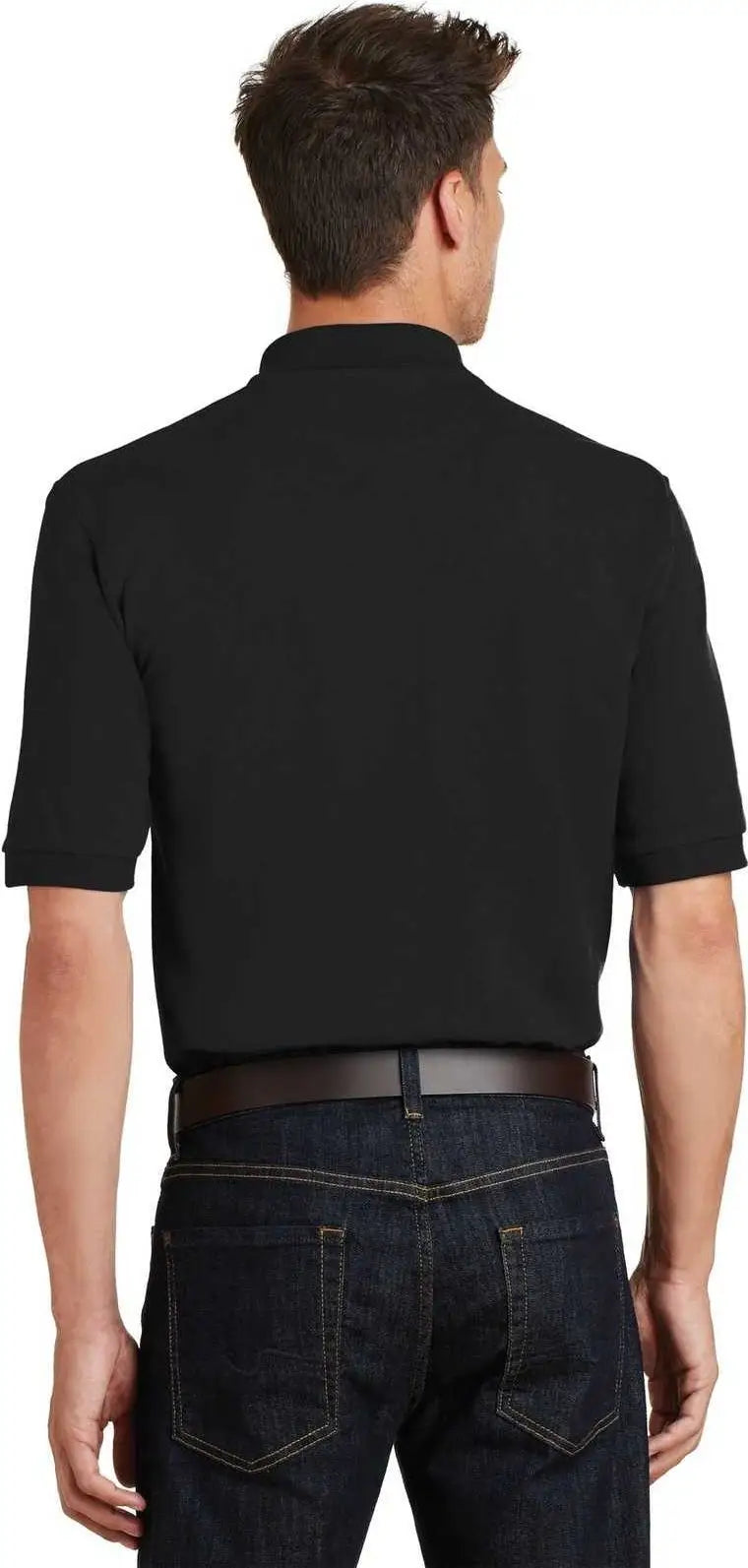 Port Authority K420p Heavyweight Cotton Pique Polo with Pocket - Black